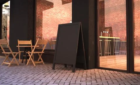 Blackboard stand mockup Stock Illustration