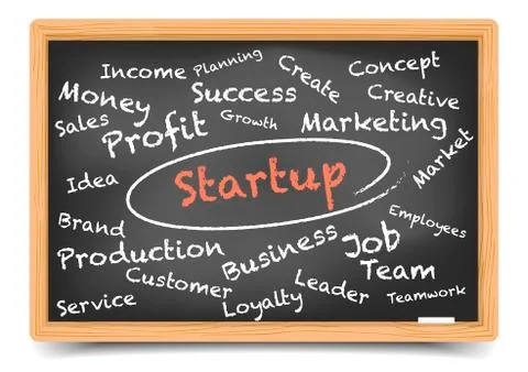 Blackboard startup Stock-Illustration