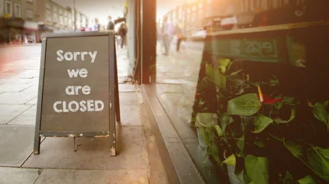 Blackboard Store Closed Sign Stock Footage 41596830