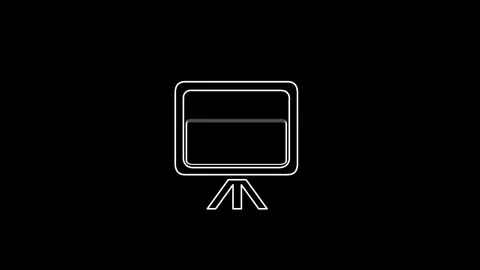 Blackboard Thin Icon With Alpha Channel Stock Footage 72135007