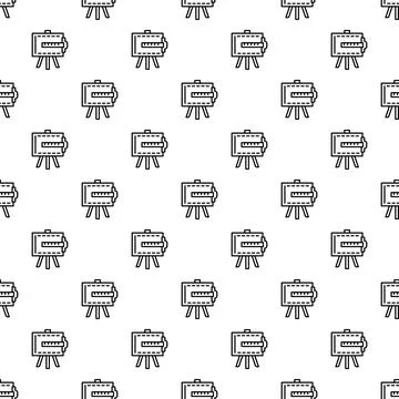 Blackboard on tripod seamless pattern background Stock Illustration