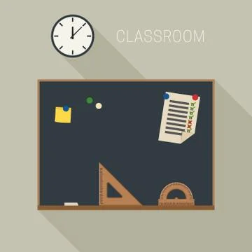 Blackboard on the wall. Stock Illustration