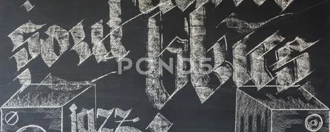 Blackboard wall in room interior Stock Photos