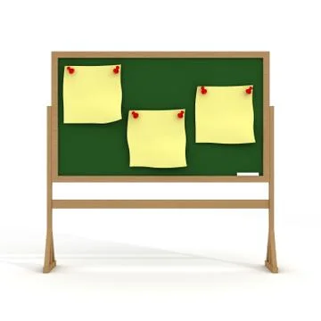 Blackboard on a white background. 3D image. Stock Illustration