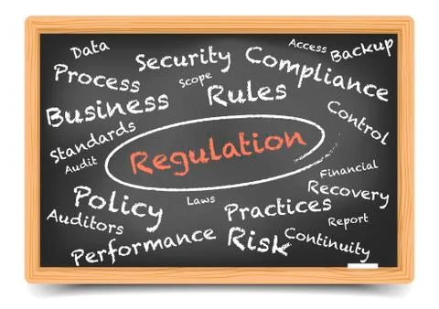 Blackboard Wordcloud Regulation Stock Illustration