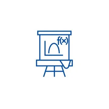 Blackboard,mathematics line icon concept. Blackboard,mathematics flat vector Stockillustratie