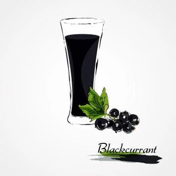 Blackcurrant  juice Stock Illustration