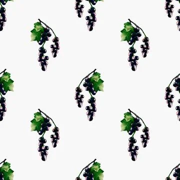 Blackcurrant watercolor pattern design perfect for fabric and wrapping paper Stock Illustration