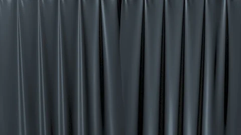 BlackCurtainsOpening Stock Footage 114751598