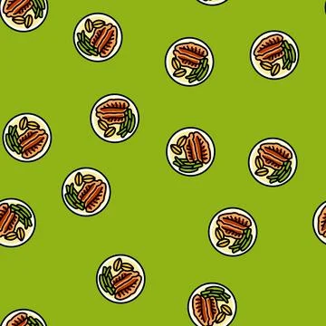 Blackened fish vector seamless pattern イラスト素材