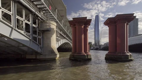 Blackfriars Bridge with River Thames Stock Footage 229765422