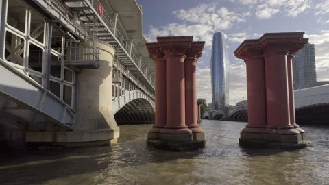 Blackfriars Bridge with River Thames Stock Footage 229936935