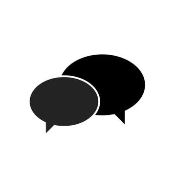 Black/gray chat bubble icon design. Stock Illustration