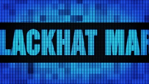 Blackhat Marketing Front Text Scrolling LED Wall Pannel Display Sign Board Stock Footage 106836994