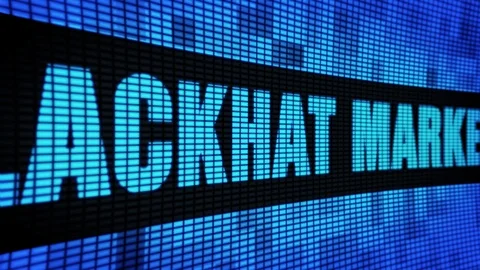 Blackhat Marketing Side Text Scrolling LED Wall Pannel Display Sign Board Stock Footage 106837423
