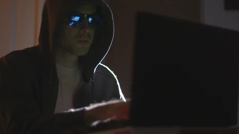 Blackhat or Whitehat Hacker Typing Code Stock Footage 96979965