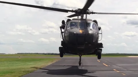 Blackhawk ARMY Helicopter Take Off Stock Footage 64300097