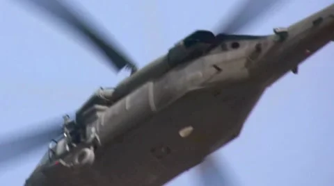 Blackhawk helicopter low angle Stock Footage 1000952