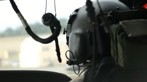 Blackhawk Helicopter Pilot Stock Footage