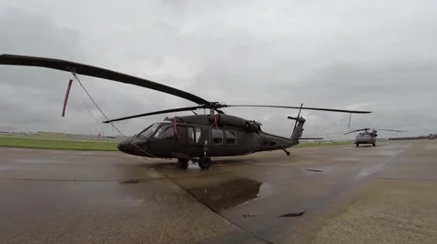Blackhawk helicopter  tied down 動画素材 64275267