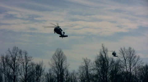 Blackhawk lands 002 Stock Footage 1128958