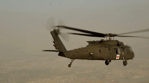 Blackhawks in Flight co Stock Footage 124544116