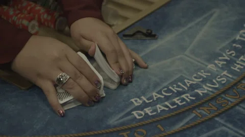 Blackjack dealer shuffle Stock Footage 62277113