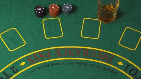 Blackjack Player Split Aces And Win In Casino Stock-Footage 90500388