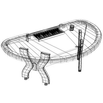 Blackjack Table 3D Model