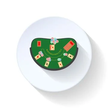 Blackjack table flat icon Stock Illustration