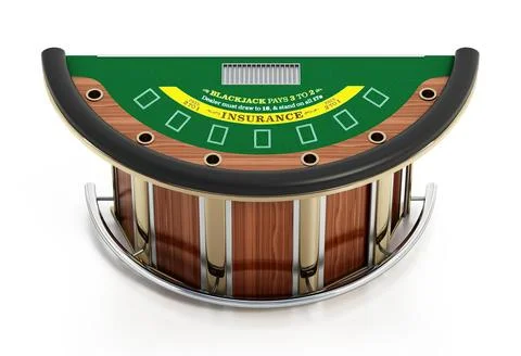 Blackjack table isolated on white background. 3D illustration Stock Illustration