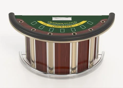 Blackjack table isolated on white background. 3D illustration Stock Illustration