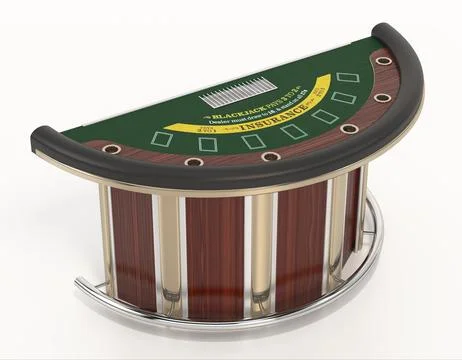 Blackjack table isolated on white background. 3D illustration Stock Illustration