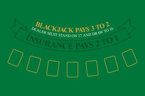 Blackjack table top view Stock Illustration