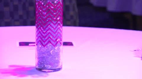 Blacklight Flowers Table Pink Stock Footage 47286499