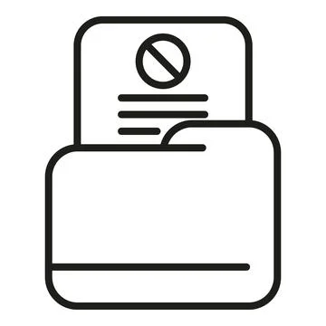 Blacklist data folder icon outline vector. Business mail Illustrazione stock