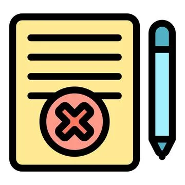 Blacklist reject document icon vector flat 스톡 일러스트