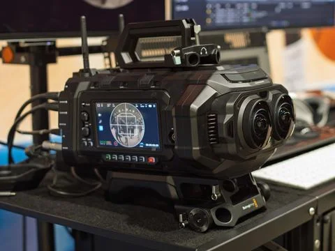 Blackmagic URSA Cine Immersive Camera for Apple Video Stock Photos