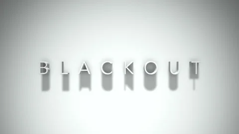 Blackout 3D title animation with shadows on a white background 動画素材 297571984