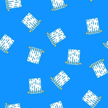 Blackout curtains bedroom interior vector seamless pattern Ilustración de archivo
