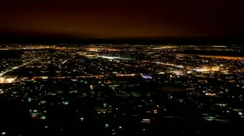 Blackout during Flyover Large City Power Outage Stock Footage