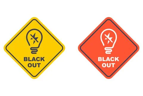Blackout icon, yellow sticker. Stock Illustration