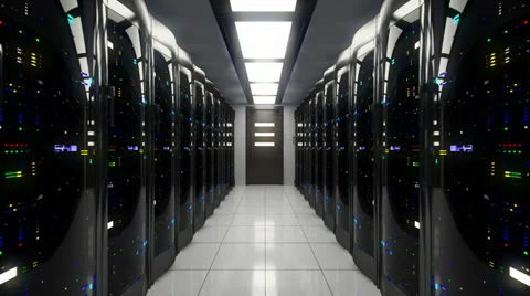 Blackout in server room Stock Footage
