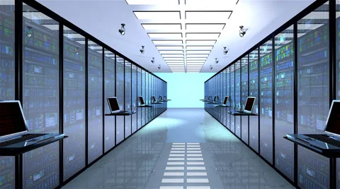 Blackout in server room Stock Footage 60745093
