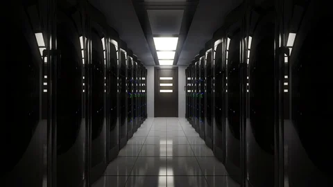 Blackout in server room Stock Footage 100290745