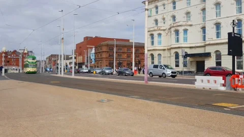 Blackpool Balloon double decker tram 717 Video stock 108627318