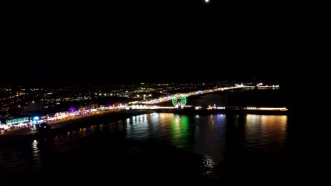 Blackpool illuminations by drone 2021 Stock Footage 163070146