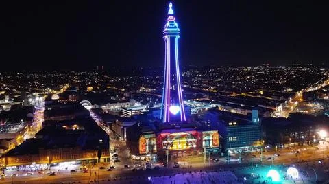 Blackpool illuminations by drone 2021 Foto stock