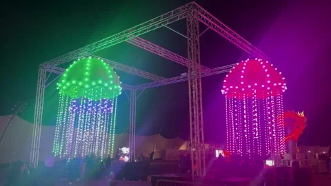 Blackpool Light Pool Display Show 2025 Stock Footage 319814558