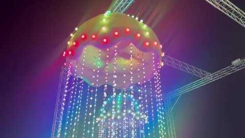 Blackpool Light Pool Display Show 2025 Stock Footage 319814787